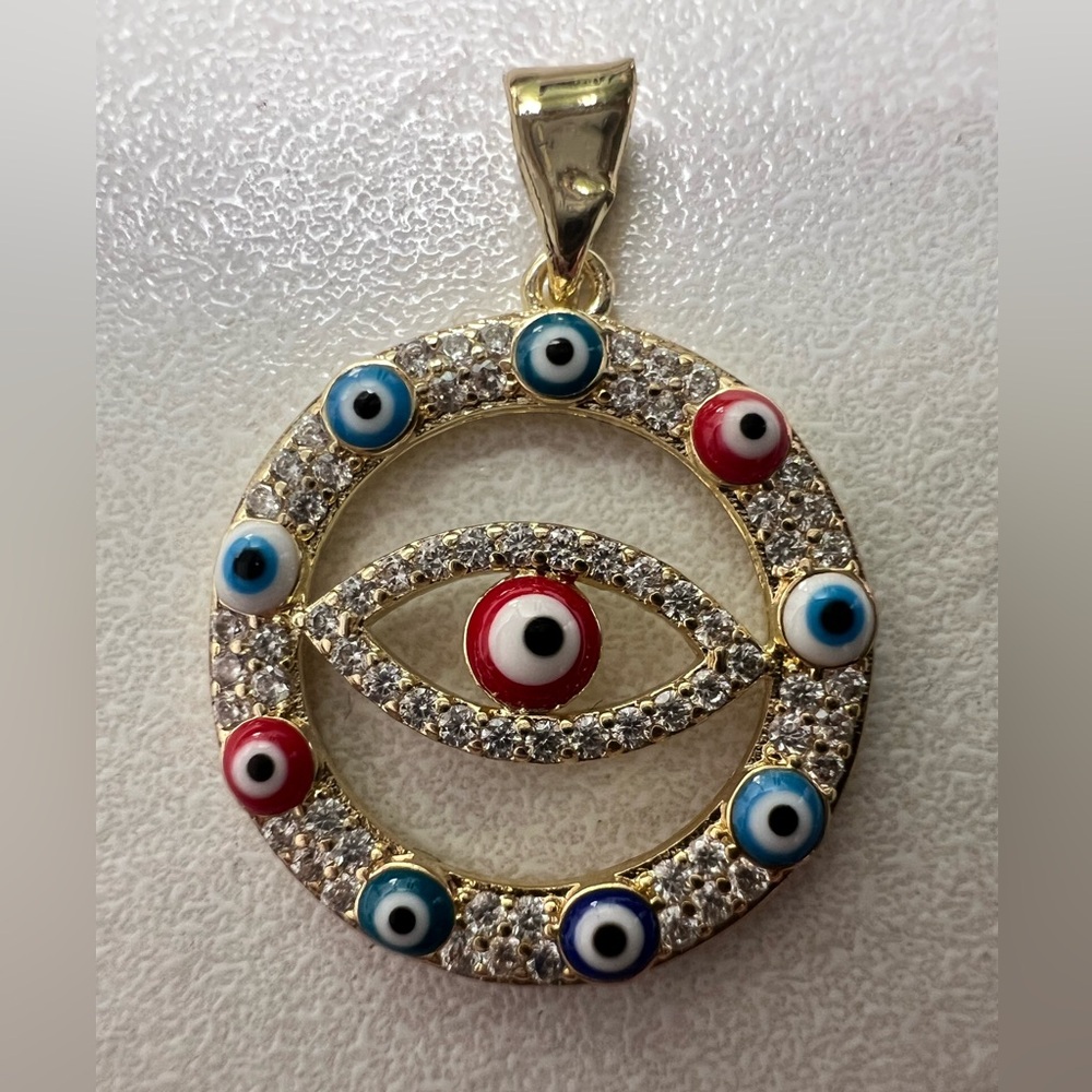 Pretty Bird Gold Evil Eye Pendant